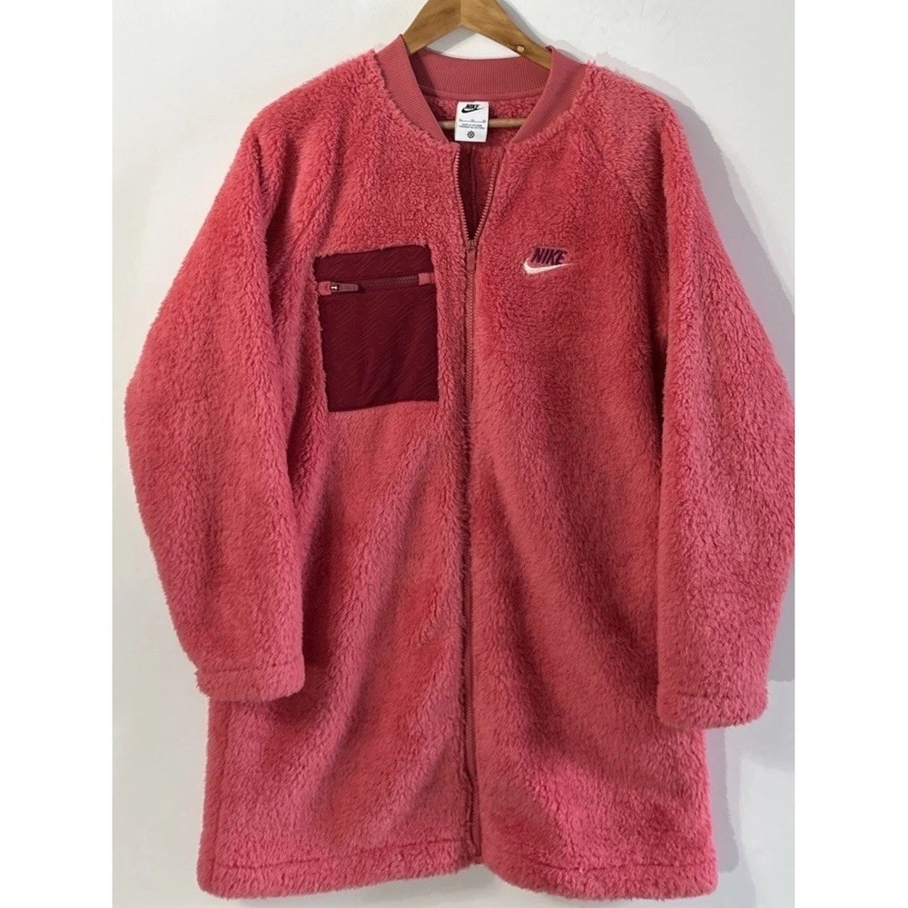 Nike Sportswear Winterized Fleece Fuzzy Jacket Girls XL Oversized Sherpa DV8135